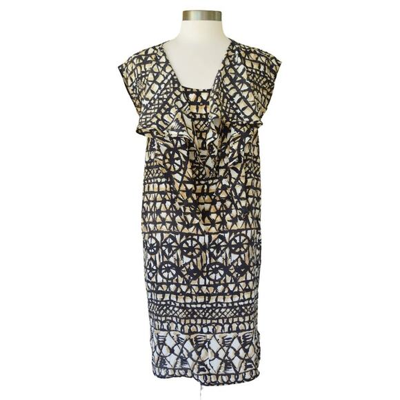 MAX MARA Flutter Front Printed Silk Shift Dress - Picture 1 of 8